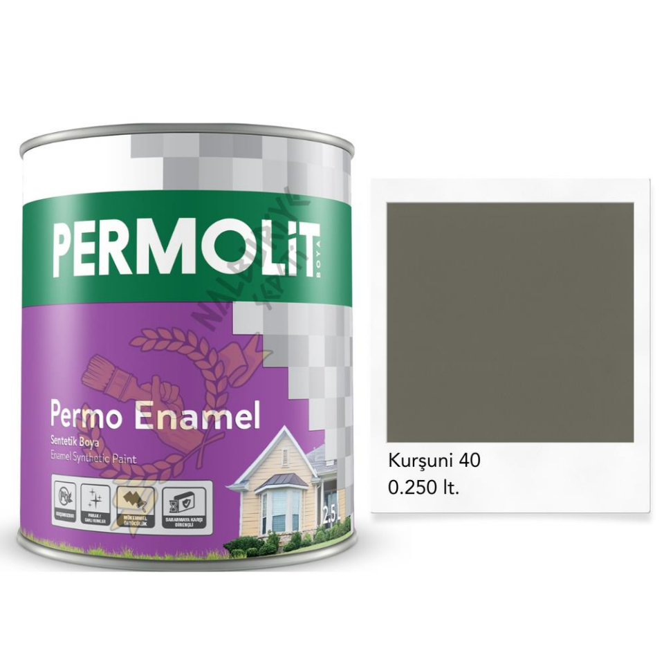 Permolit Enamel Sentetik Yağlı Boya KURŞUNİ GRİ 0.250 Lt.
