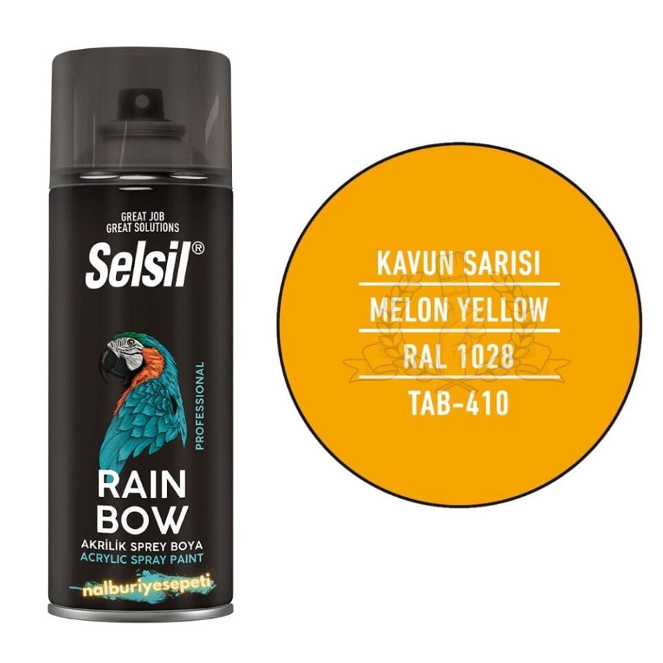 Selsil Rainbow Akrilik Sprey Boya KAVUN SARI 400 ml. - RAL1028