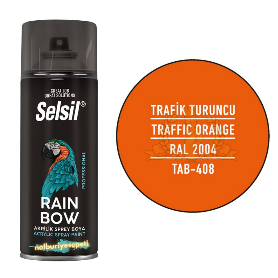 Selsil Rainbow Akrilik Sprey Boya TRAFİK TURUNCU 400 ml. - RAL2004