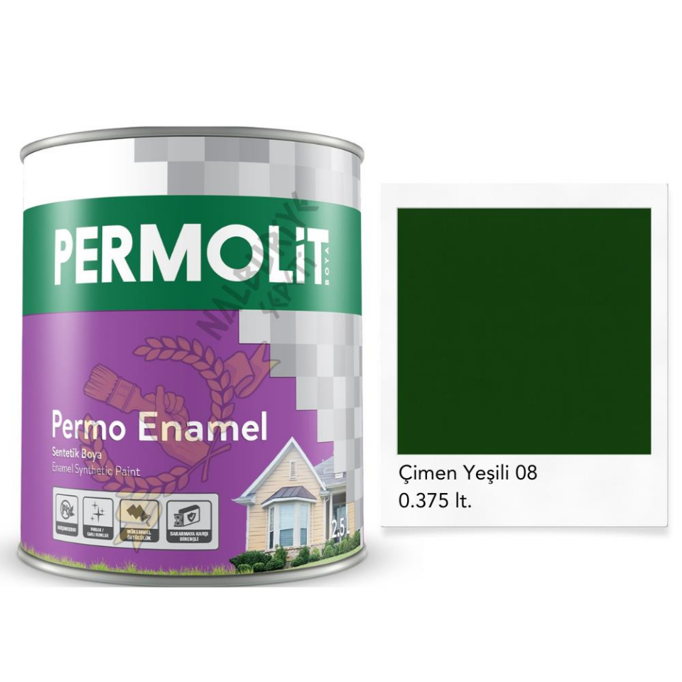 Permolit Enamel Sentetik Yağlı Boya ÇİMEN YEŞİLİ 0.375 Lt.