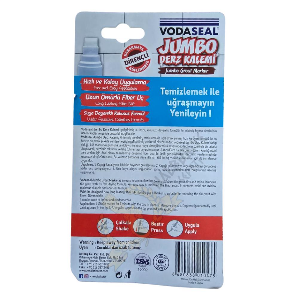 VodaSeal Derz Kalemi Jumbo 5-15 mm. - 22 ml. - Beyaz