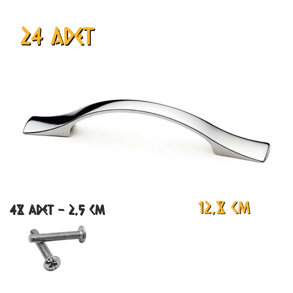 Koral Dolap Çekmece Kulp Sülün Saten - 128 mm. - 24 Adet