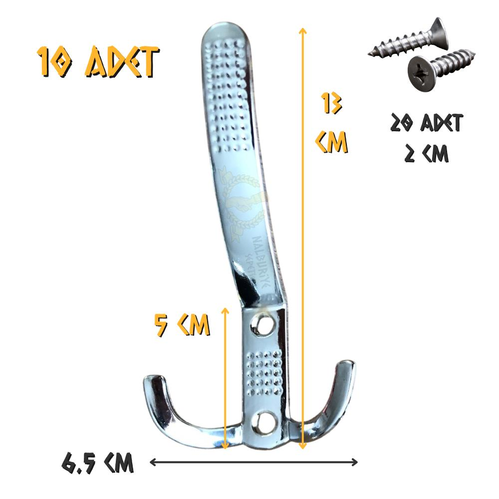 Koral Portmanto Askı Noktalı Krom - 13 cm. - 10 Adet