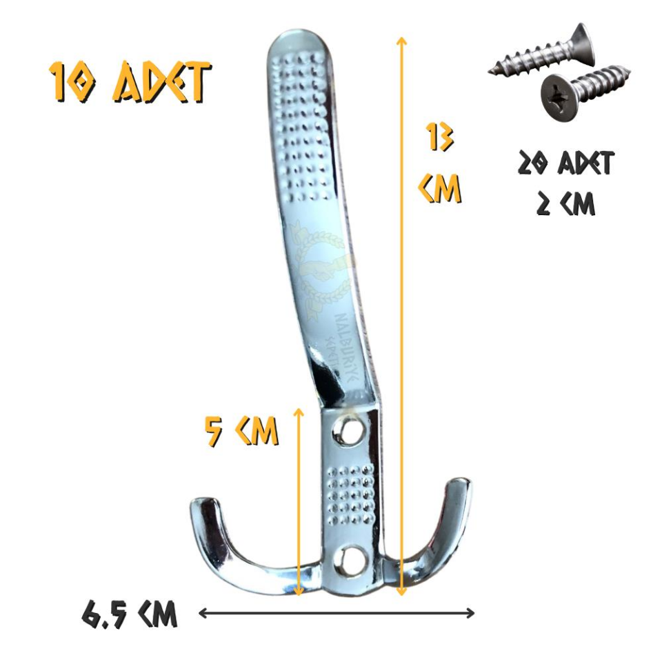 Koral Portmanto Askı Noktalı Krom - 13 cm. - 10 Adet