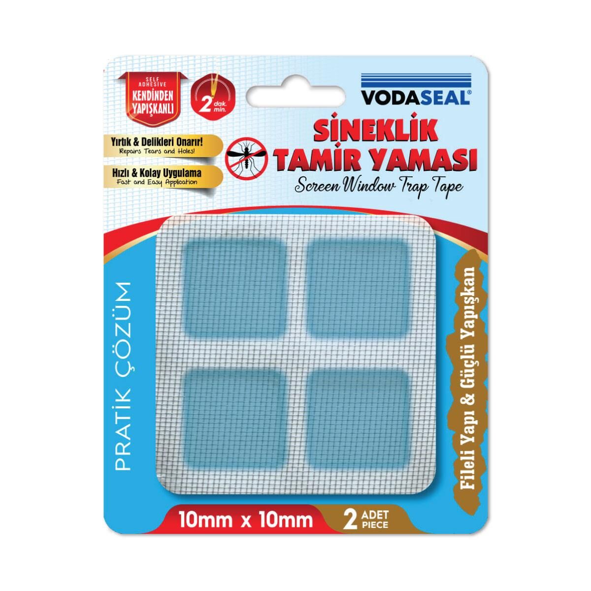 VodaSeal Yapışkanlı Sineklik Tamir Yaması 10 x 10 mm. - 2 Parça