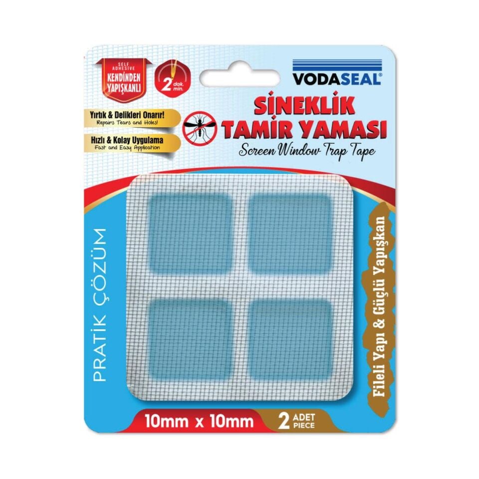VodaSeal Yapışkanlı Sineklik Tamir Yaması 10 x 10 mm. - 2 Parça