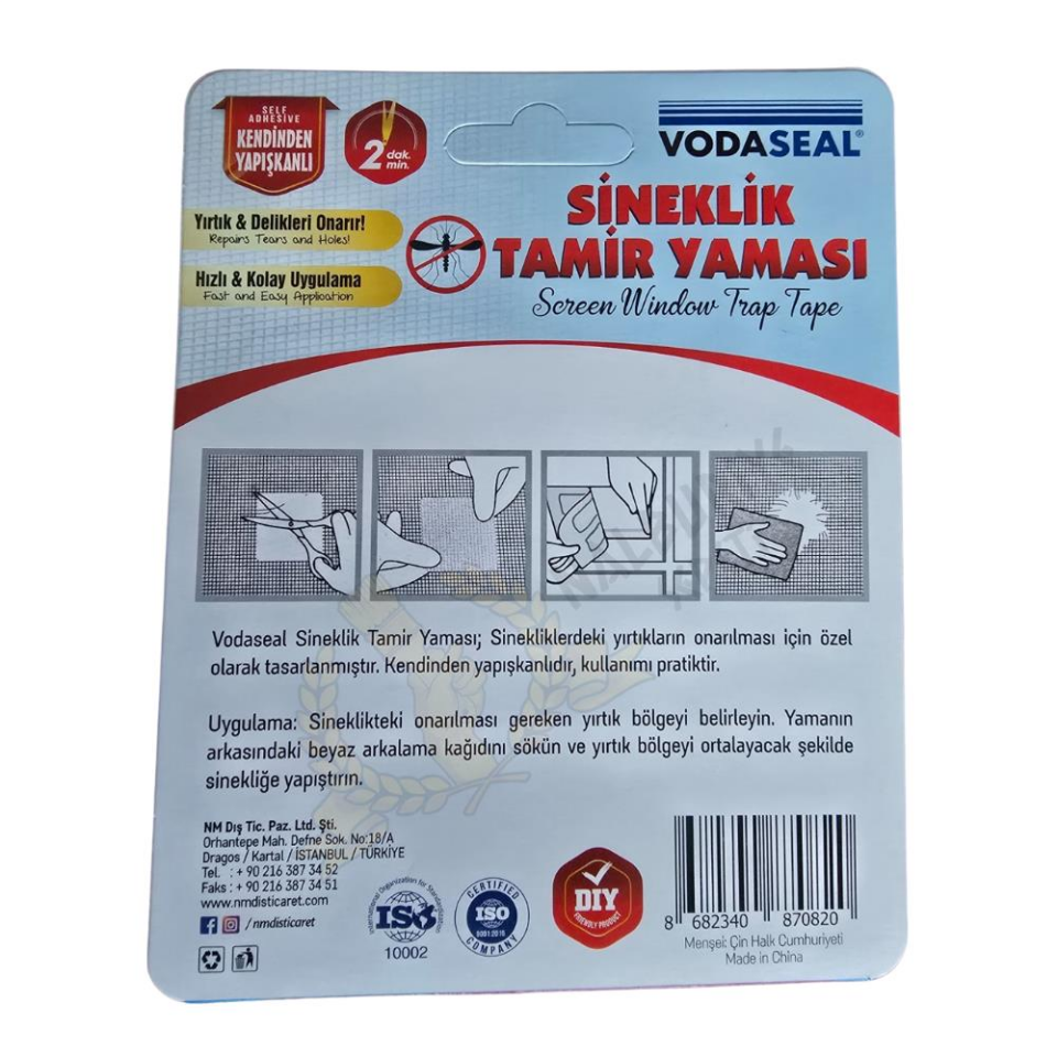 VodaSeal Yapışkanlı Sineklik Tamir Yaması 10 x 10 mm. - 2 Parça