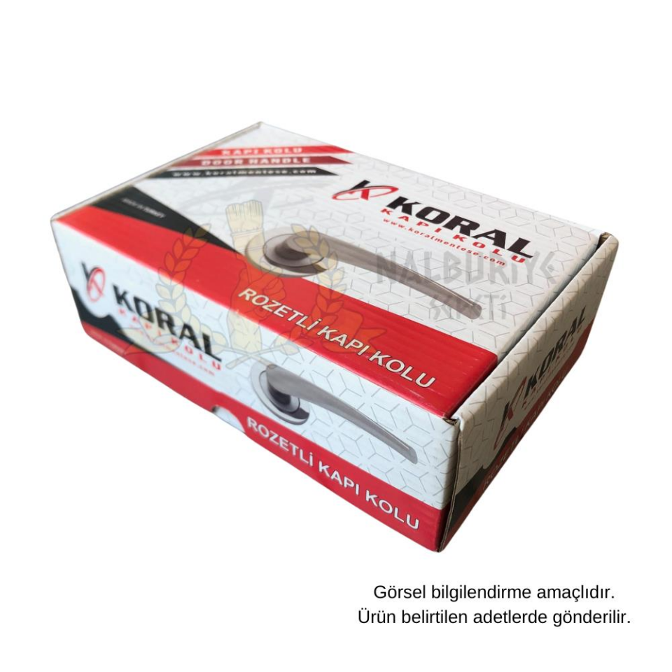 Koral Nikel Saten Kapı Kolu Bravo - Rozetli WC - Sol - 1 Takım
