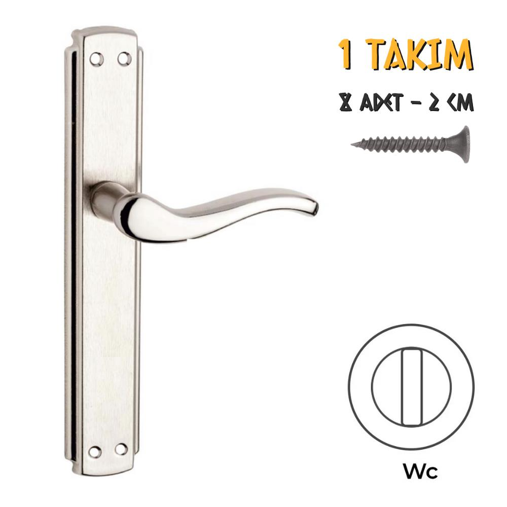 Koral Nikel Saten Kapı Kolu İdil - Aynalı WC - Sol - 1 Takım