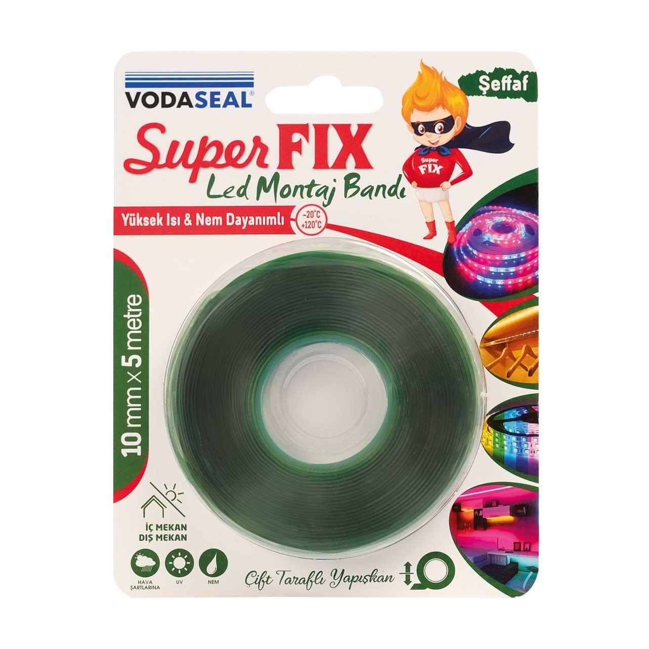 VodaSeal Superfix Çift Taraflı Led Montaj Bandı - 10 mm x 5 mt.