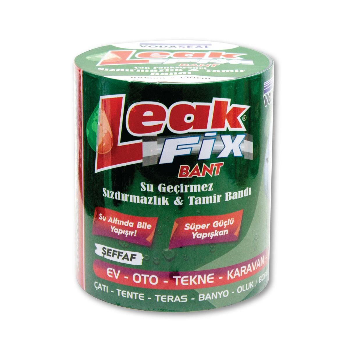 VodaSeal LeakFix Sızdırmazlık ve Tamir Bandı 100 mm - 150 cm. - Şeffaf