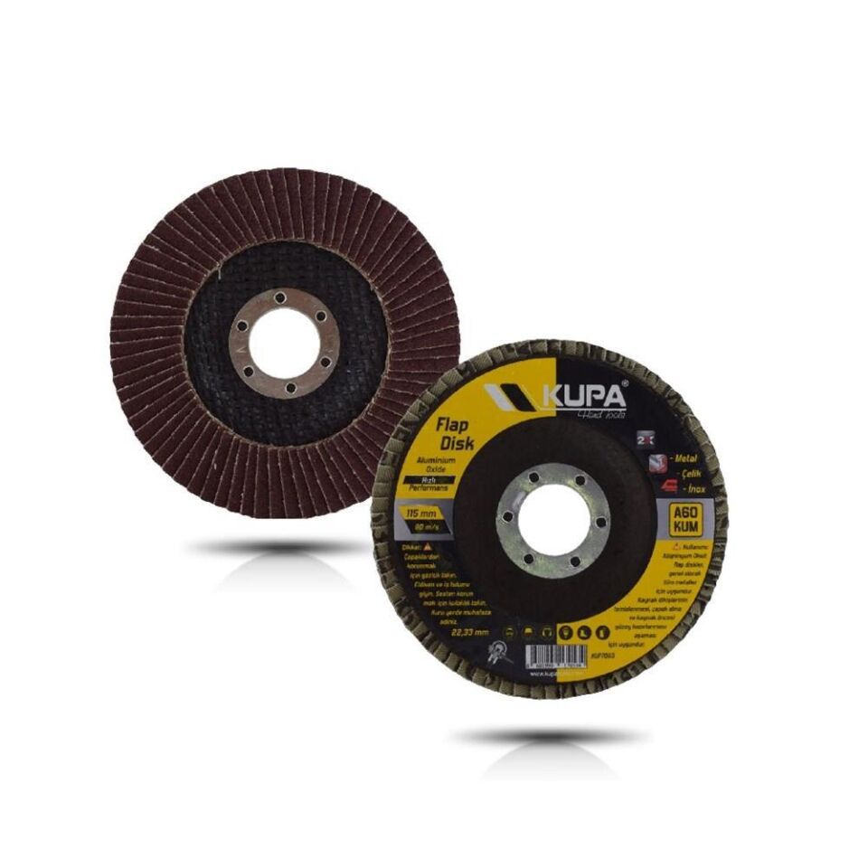 Kupa Katlı Flap Disk Zımpara Seti - 40-60-80-100-120 Kum