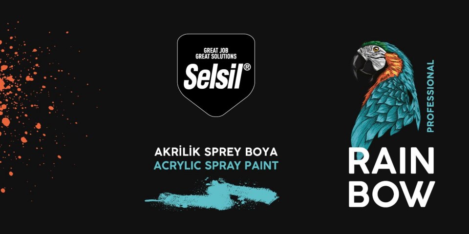 Selsil Rainbow Akrilik Sprey Boya GRİ ALÜMİNYUM 400 ml. - RAL9007
