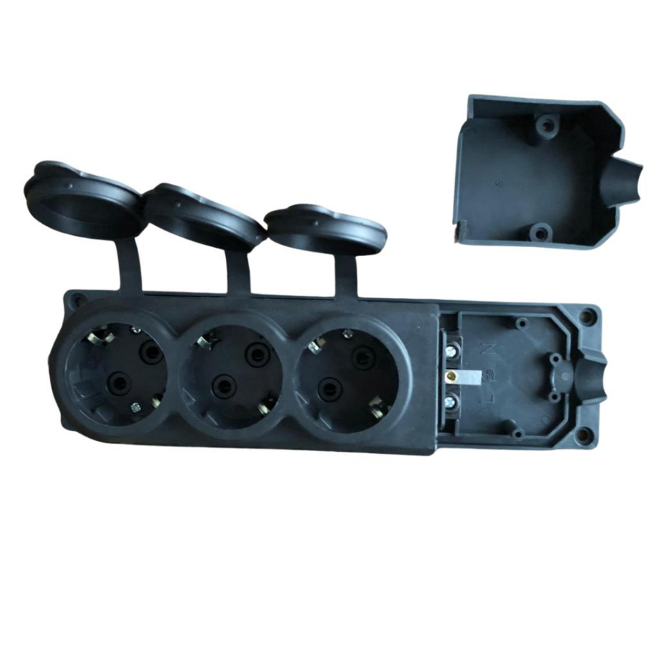 Kupa Monofaze Kauçuk Üçlü Priz - 5 Adet