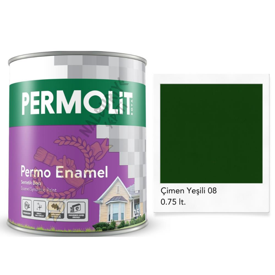 Permolit Enamel Sentetik Yağlı Boya ÇİMEN YEŞİLİ 0.75 Lt.