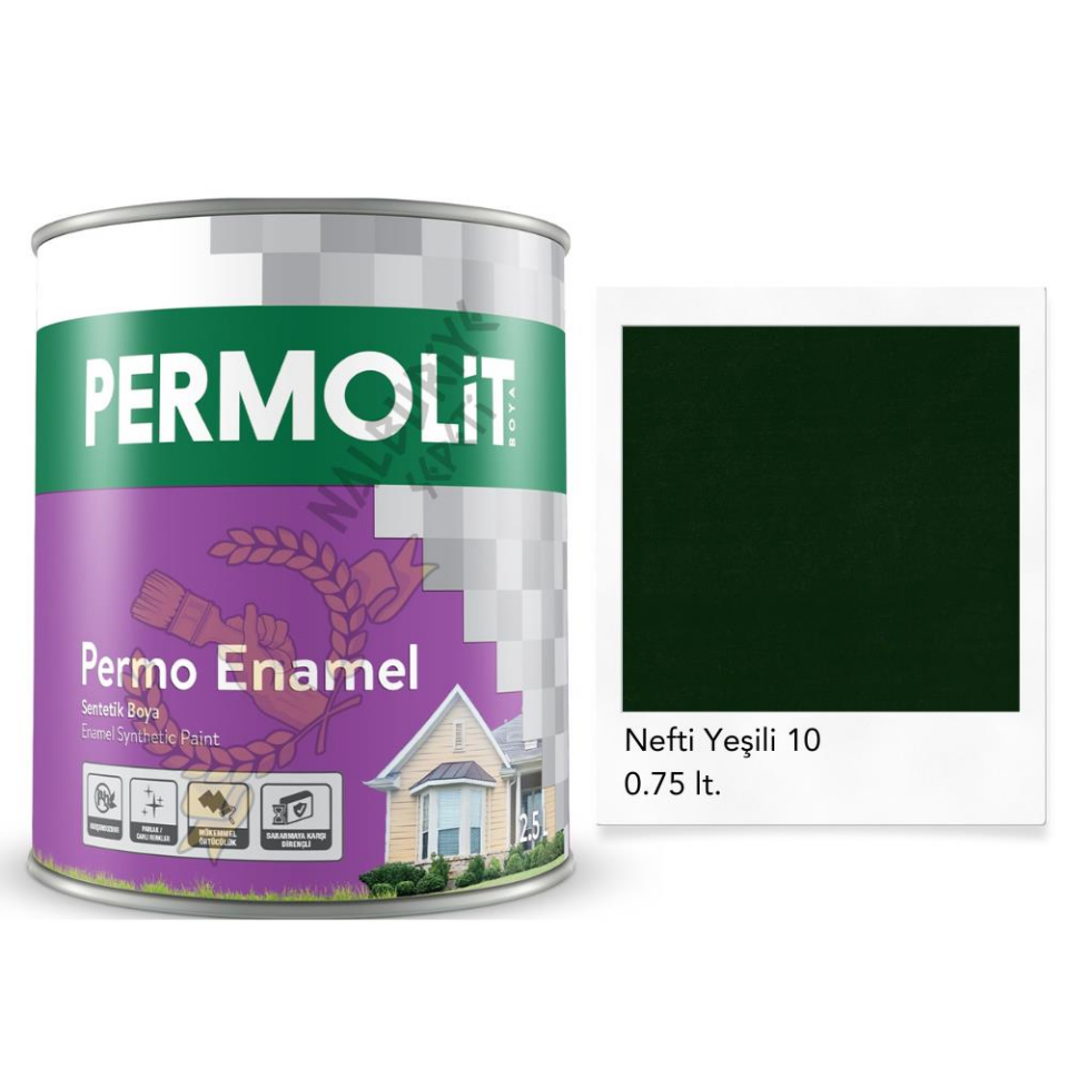 Permolit Enamel Sentetik Yağlı Boya NEFTİ YEŞİL 0.75 Lt.