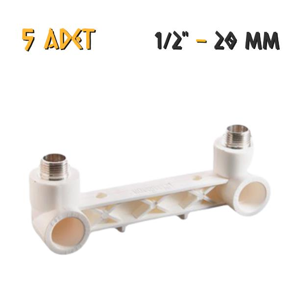 Plastherm PPRC Çiftli Batarya Bağlantı - Dış Dişli - 20x1/2'' - 5 Adet