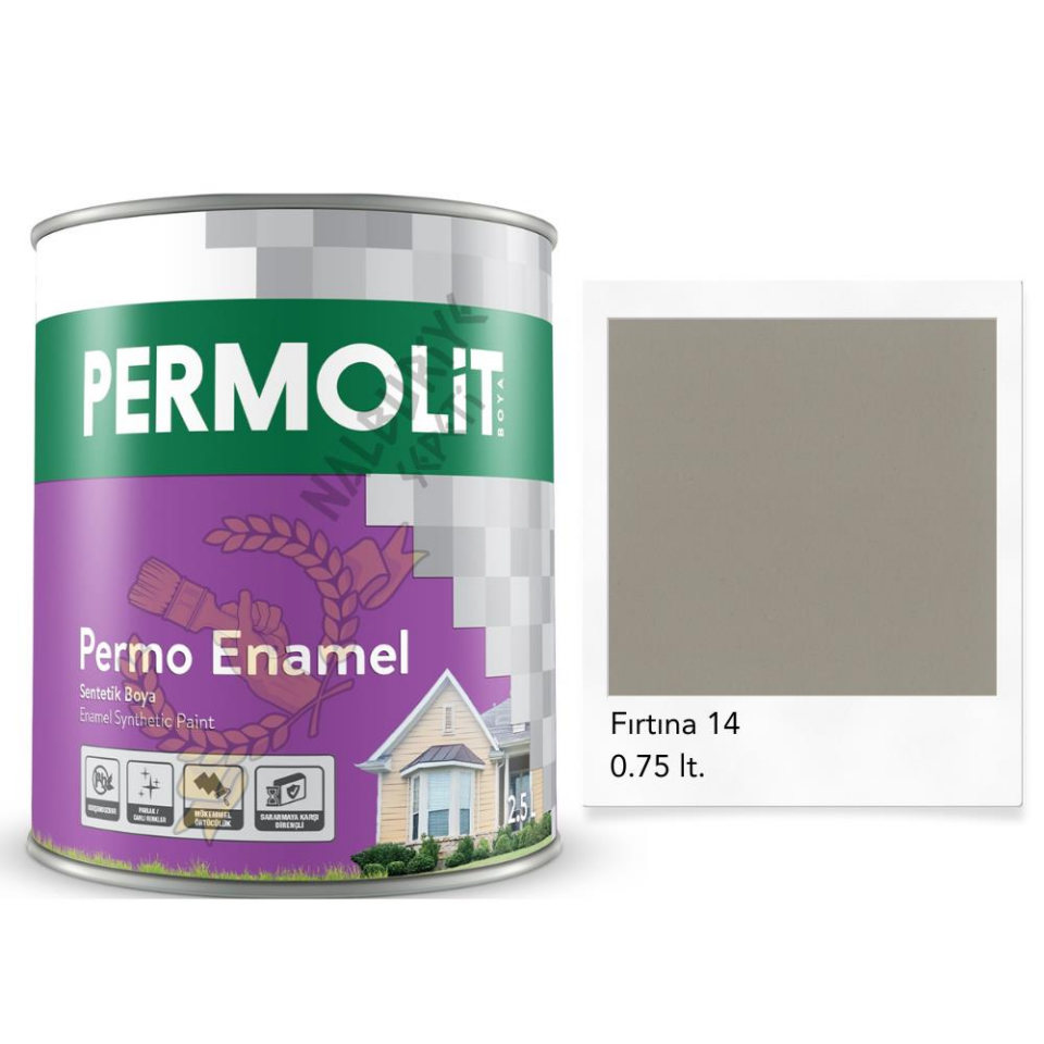 Permolit Enamel Sentetik Yağlı Boya FIRTINA GRİ 0.75 Lt.
