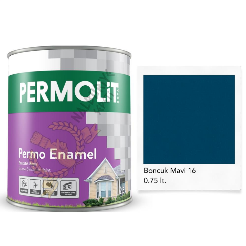 Permolit Enamel Sentetik Yağlı Boya BONCUK MAVİ 0.75 Lt.