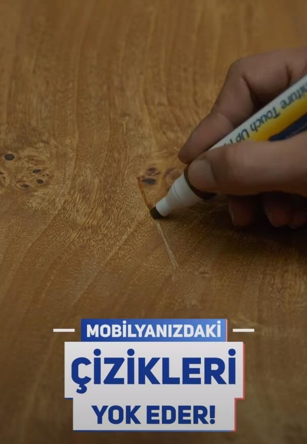 VodaSeal İkili Mobilya Rötüş Seti - Dolgu ve Rötuş Kalemi - Antrasit Gri