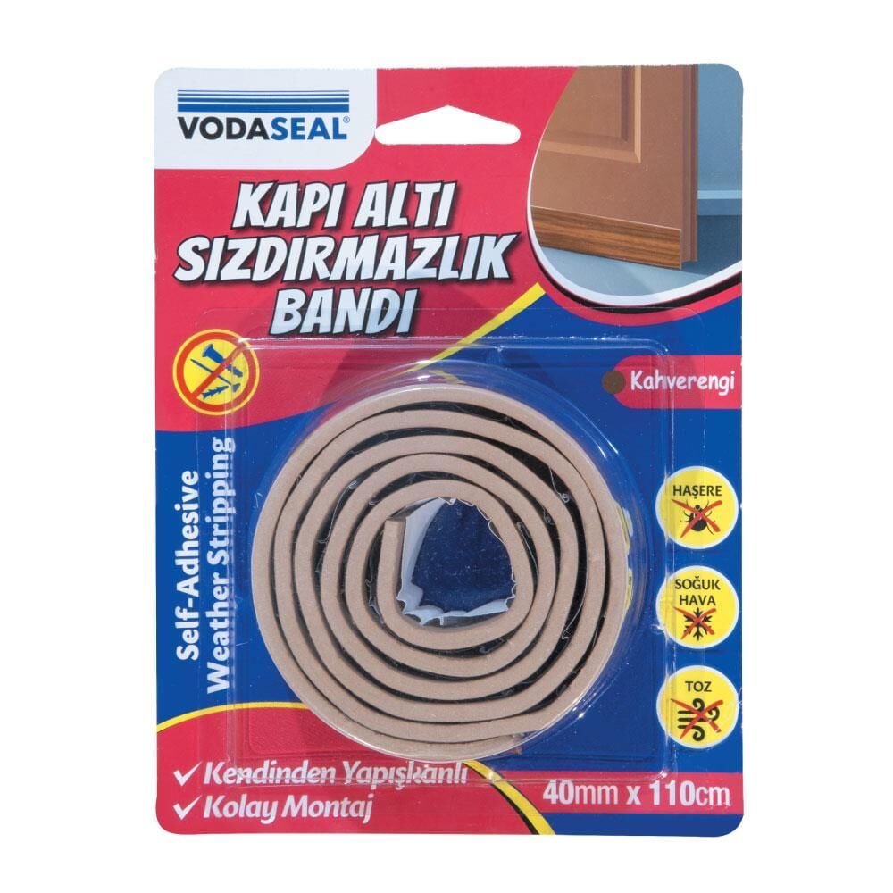 VodaSeal Kapı Altı Sızdırmazlık Bandı 40 mm. - 1.1 mt. - Kahverengi