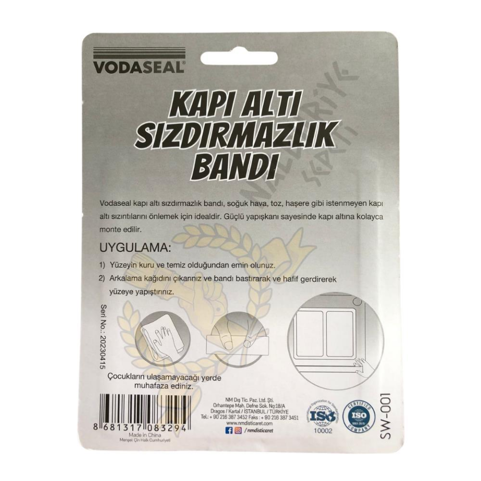 VodaSeal Kapı Altı Sızdırmazlık Bandı 40 mm. - 1.1 mt. - Beyaz