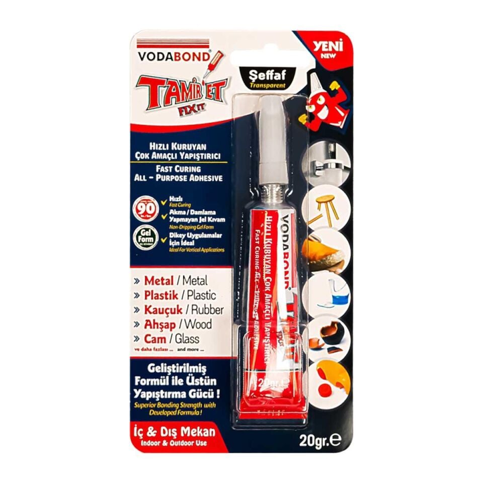 Vodabond Tamir Et Hızlı Kuruyan Çok Amaçlı Jel Yapıştırıcı - 20 gr.
