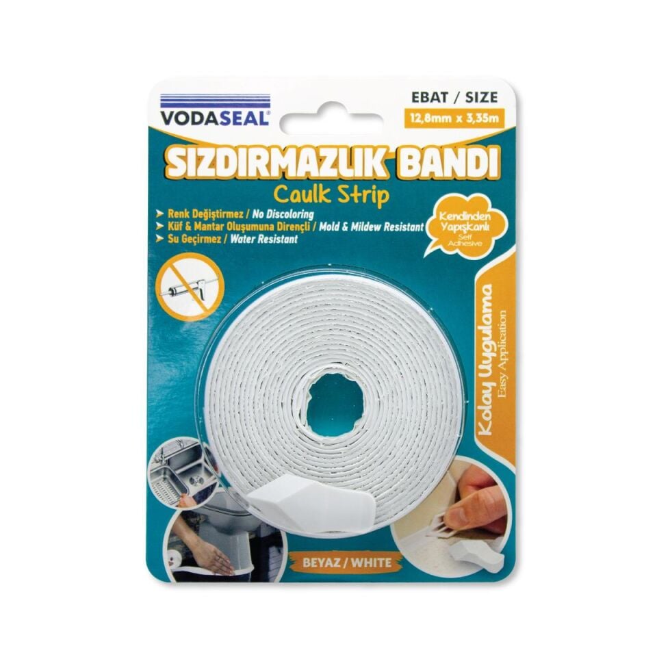 Vodaseal Su Geçirmez Sızdırmazlık Bandı Beyaz - 12.8 mm x 3.35 m.