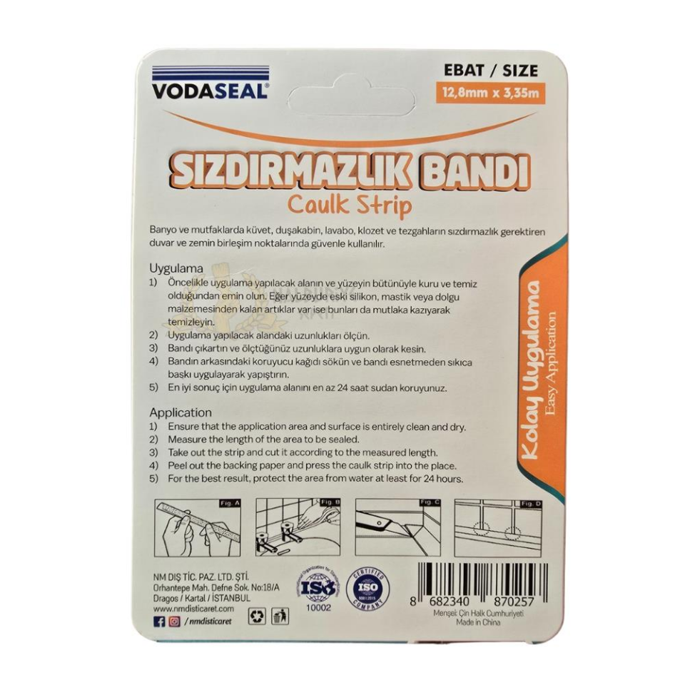 Vodaseal Su Geçirmez Sızdırmazlık Bandı Beyaz - 12.8 mm x 3.35 m.