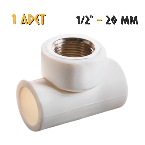 Plastherm PPRC Geçme T Parçası - İç Dişli - 20x1/2'' - 1 Adet