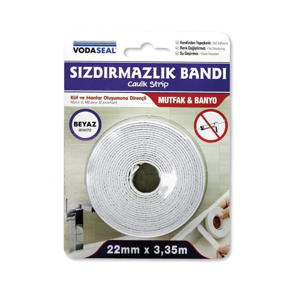 Vodaseal Su Geçirmez Sızdırmazlık Bandı Beyaz - 22 mm x 3.35 m.