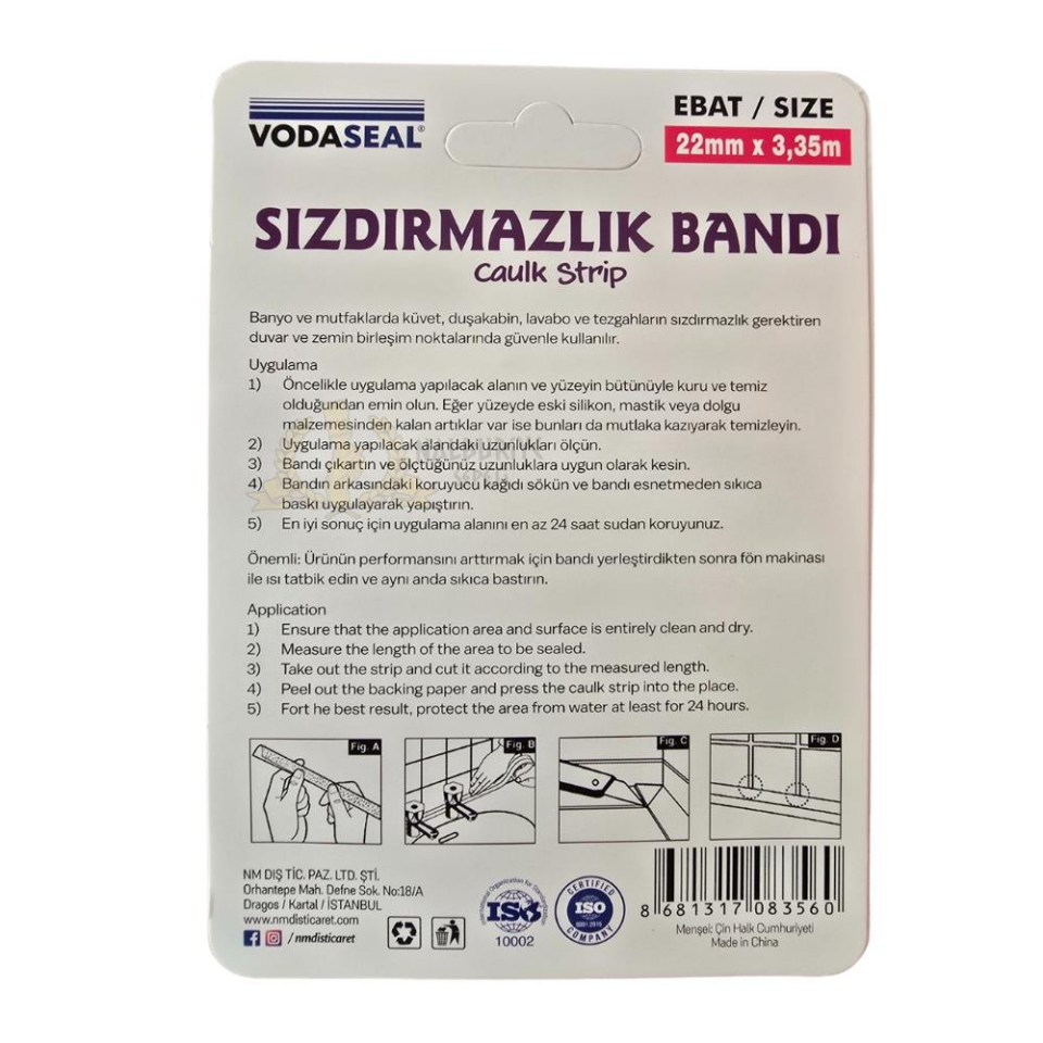 Vodaseal Su Geçirmez Sızdırmazlık Bandı Beyaz - 22 mm x 3.35 m.