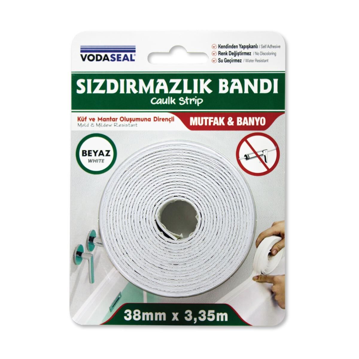 Vodaseal Su Geçirmez Sızdırmazlık Bandı Beyaz - 38 mm x 3.35 m.