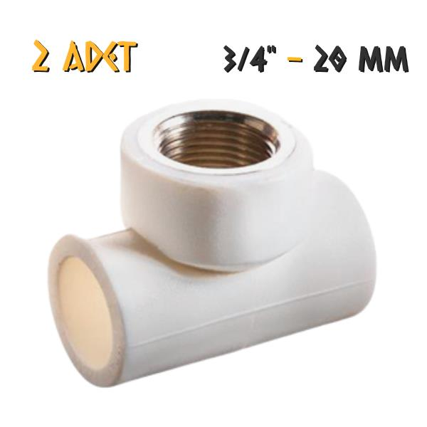 Plastherm PPRC Geçme T Parçası - İç Dişli - 20x3/4'' - 2 Adet