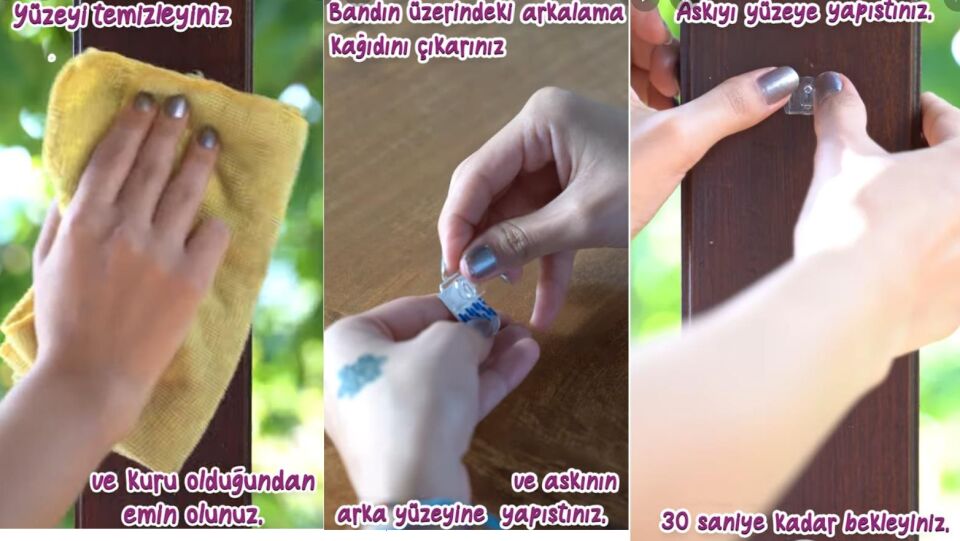 VodaSeal İz Bırakmadan Sökülebilir Mini Askı - 20 Parça - Şeffaf