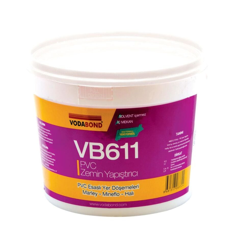 VodaSeal VB611 PVC Esaslı Yer Döşeme Zemin Yapıştırıcı 3 kg.