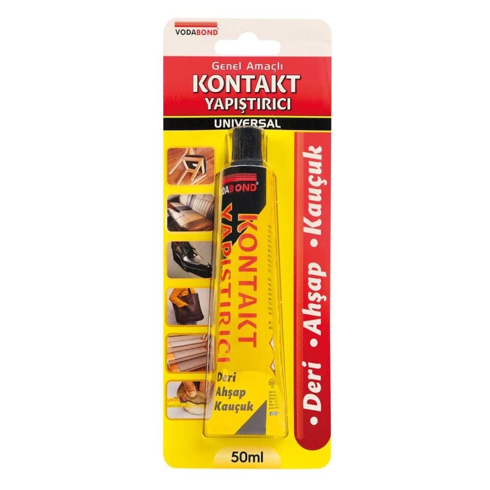 Vodabond Genel Amaçlı Kontak Yapıştırıcı - Deri Ahşap Kauçuk - 50 ml.