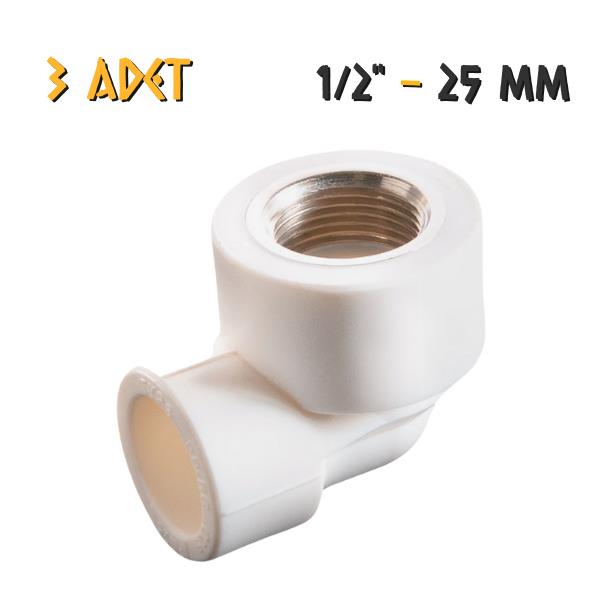 Plastherm PPRC İç Dişli Dirsek - 25x1/2'' - 3 Adet