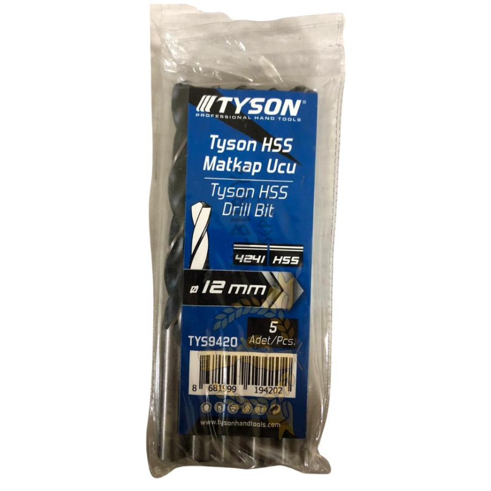 Kupa Tyson Metal Ahşap Delici HSS Matkap Ucu 12.0 mm. - 5 Adet