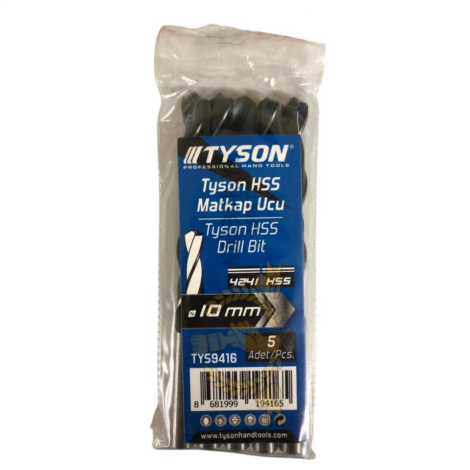 Kupa Tyson Metal Ahşap Delici HSS Matkap Ucu 10.0 mm. - 5 Adet