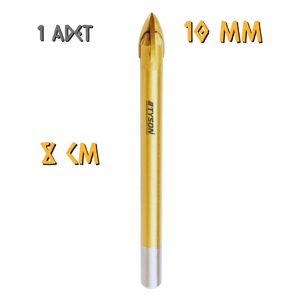 Kupa Tyson Cam Seramik Delici Matkap Ucu 10 mm. - 1 Adet