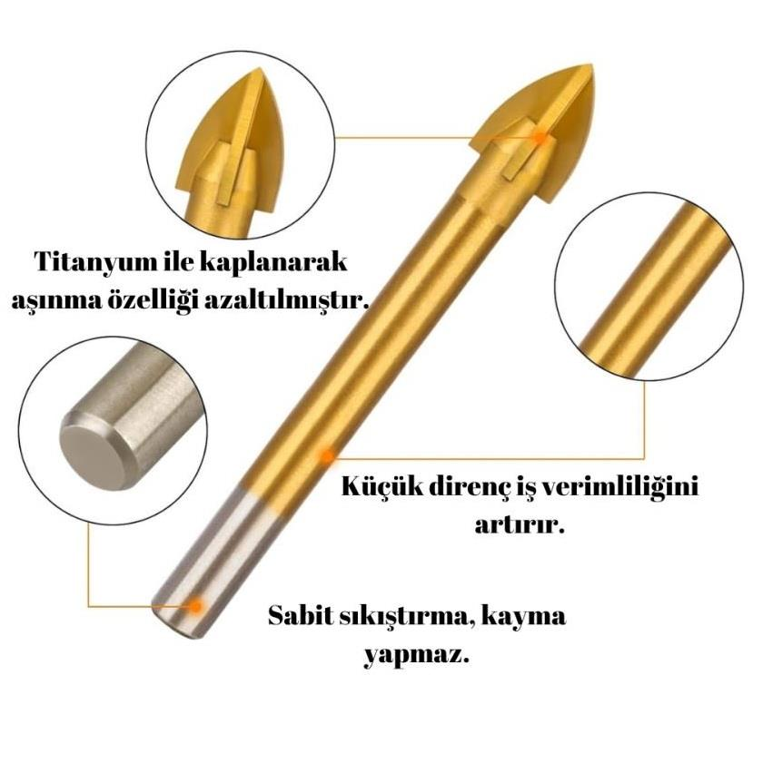 Kupa Tyson Cam Seramik Delici Matkap Ucu 8 mm. - 5 Adet