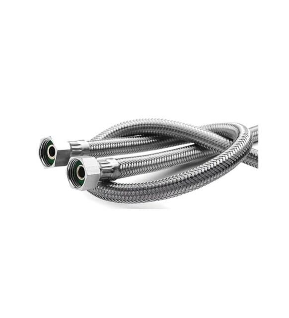 Kupp Çelik Flex Spiral Musluk Bağlantı Hortumu - Dişi 3/8''-3/8'' - 60 cm.