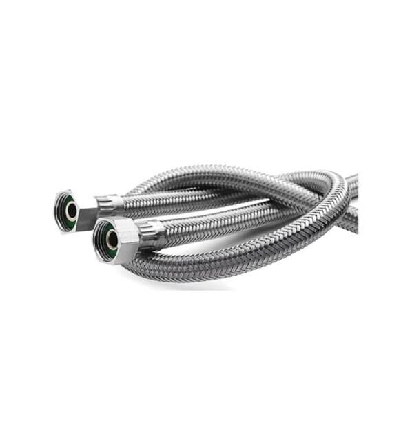 Kupp Çelik Flex Spiral Musluk Bağlantı Hortumu - Dişi 3/8''-3/8'' - 70 cm.