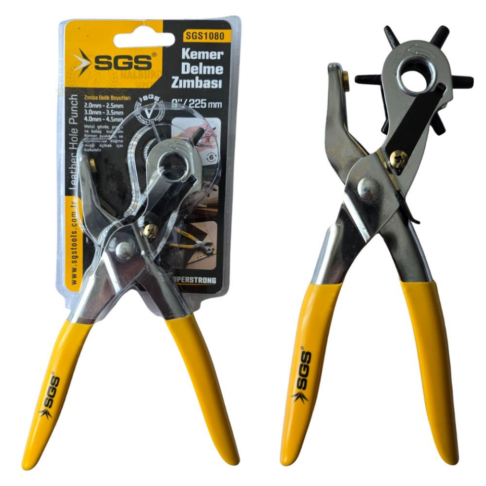 SGS Kemer Delme Zımbası Delik Açma Pensesi - 6 Delik 2-4.5 mm Arası - 9''/225 mm.