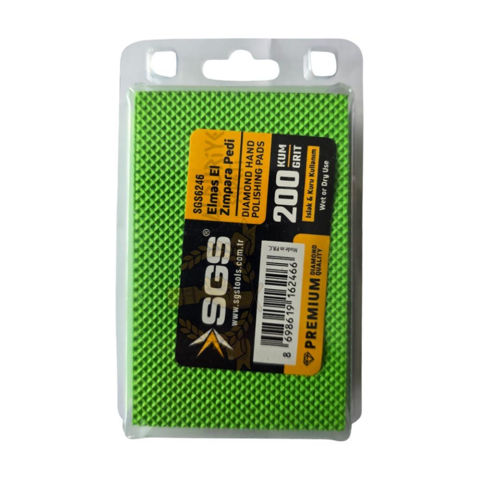 SGS Islak ve Kuru Elmas El Zımpara Pedi - 200 Kum - 1 Adet