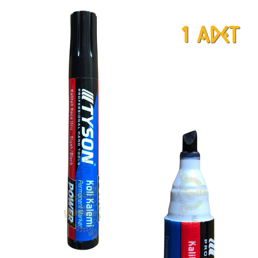 Kupa Tyson Kesik Uçlu Koli Kalemi Siyah - 1 Adet