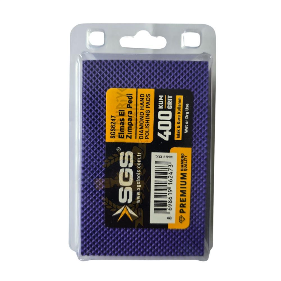 SGS Islak ve Kuru Elmas El Zımpara Pedi - 400 Kum - 1 Adet