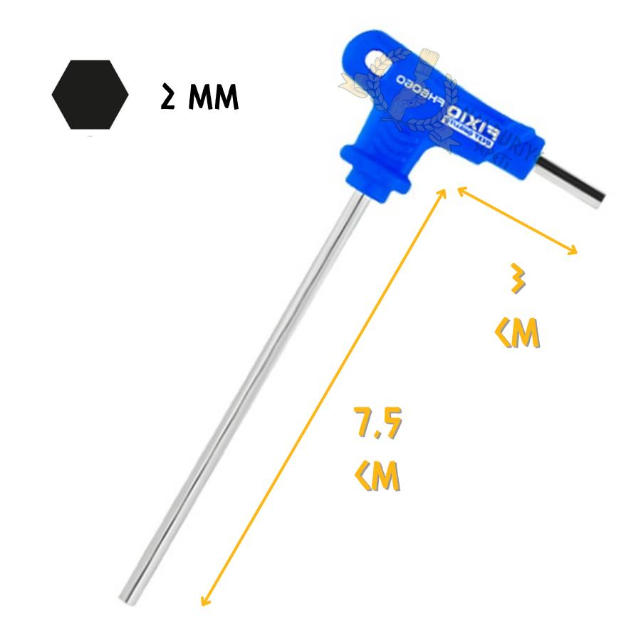 Fixio Saplı Avuç İçi T Alyan Anahtar - 2 mm.