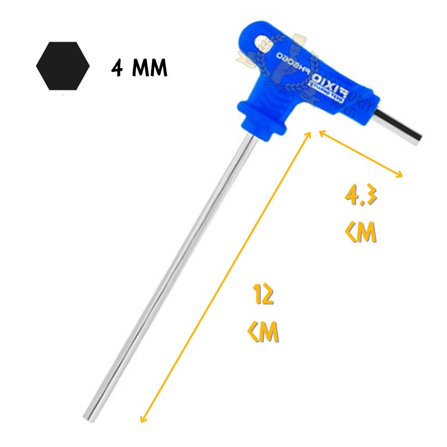 Fixio Saplı Avuç İçi T Alyan Anahtar - 4 mm.